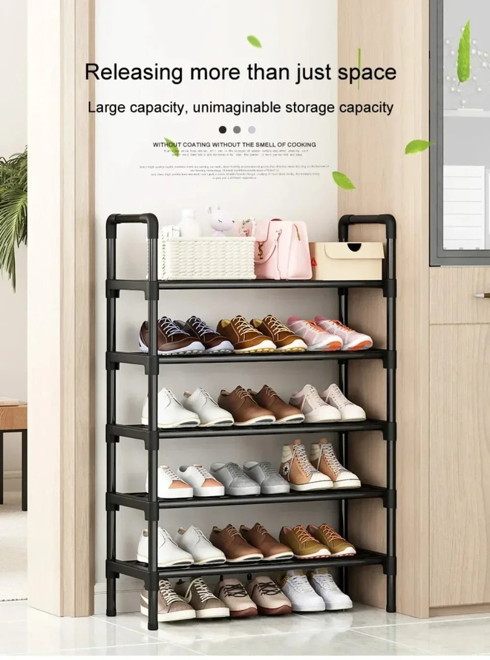 Shoes Organizer Multilayer Shoe Rack Metal Housing Entrance Rental Shelf Space Saving For Living Room And Dormitory Shoe Rack