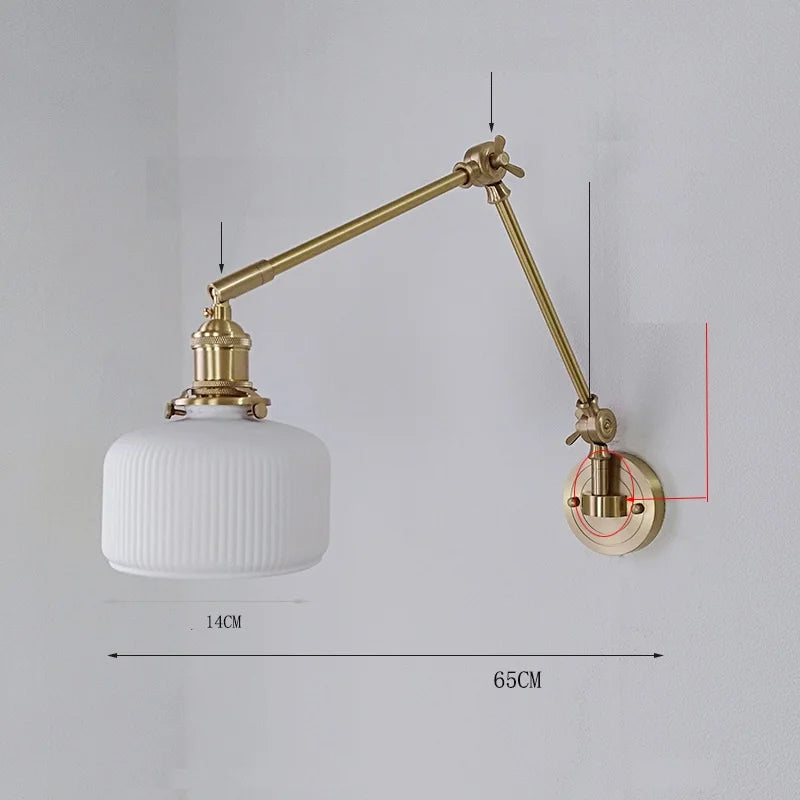 IWHD 2022 New Ceramic Copper LED Wall Lamp Beside Left And Right Rotate