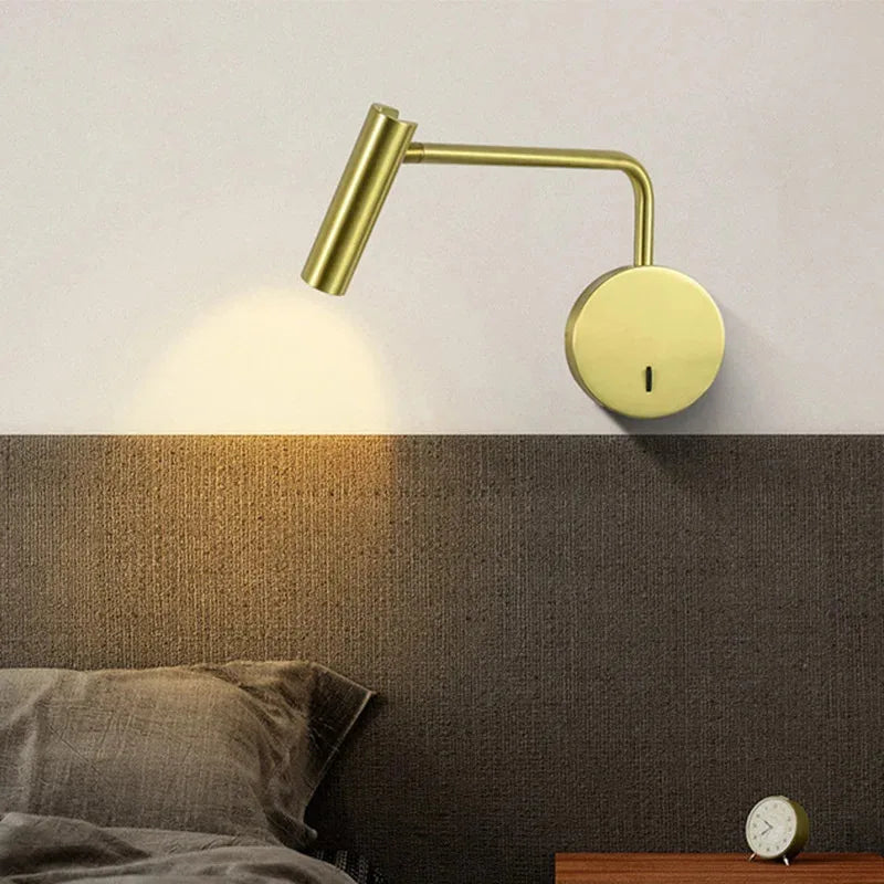 Modern Swing Arm Reading Wall Lamp Hotel Rooms Lamp 3W LED Adjustable