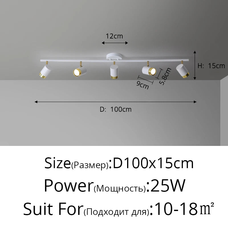Long Linear LED Spotlight Chandelier
