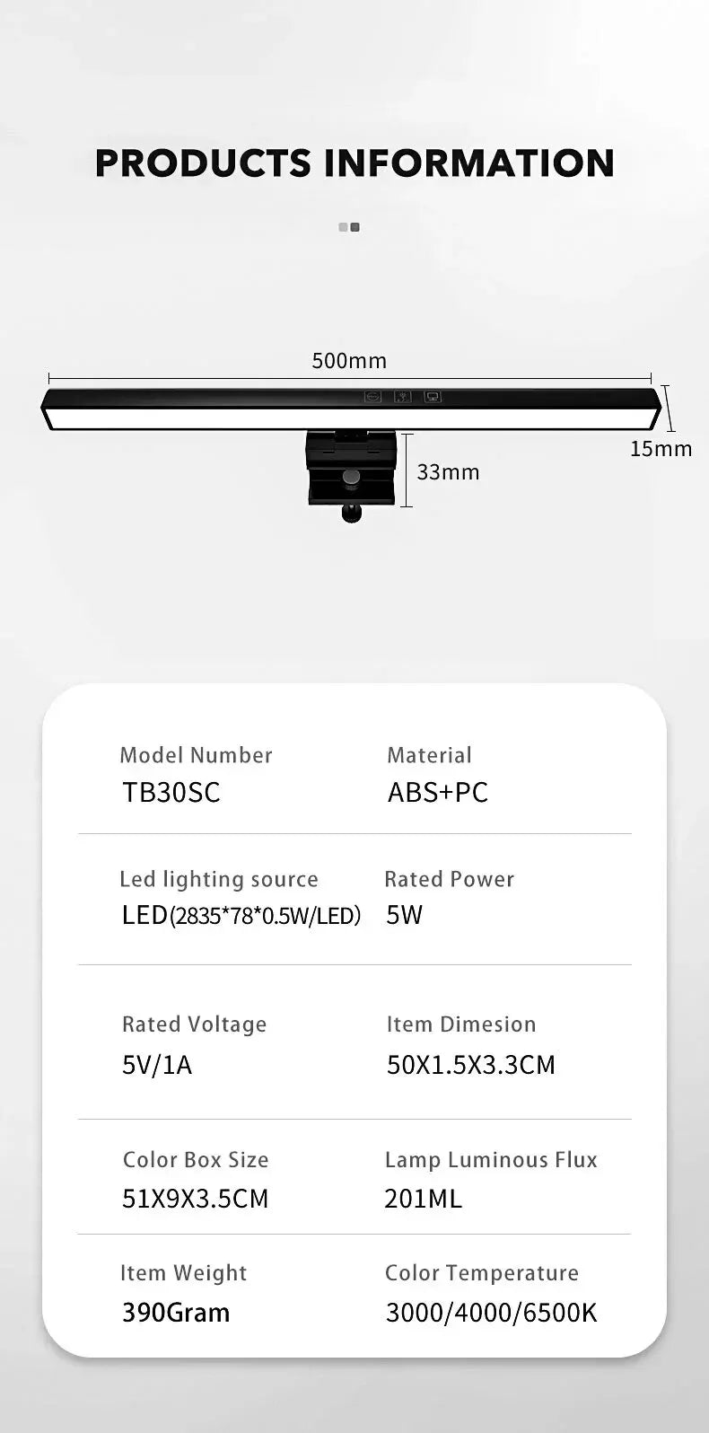 Computer Monitor Screen Light Bar