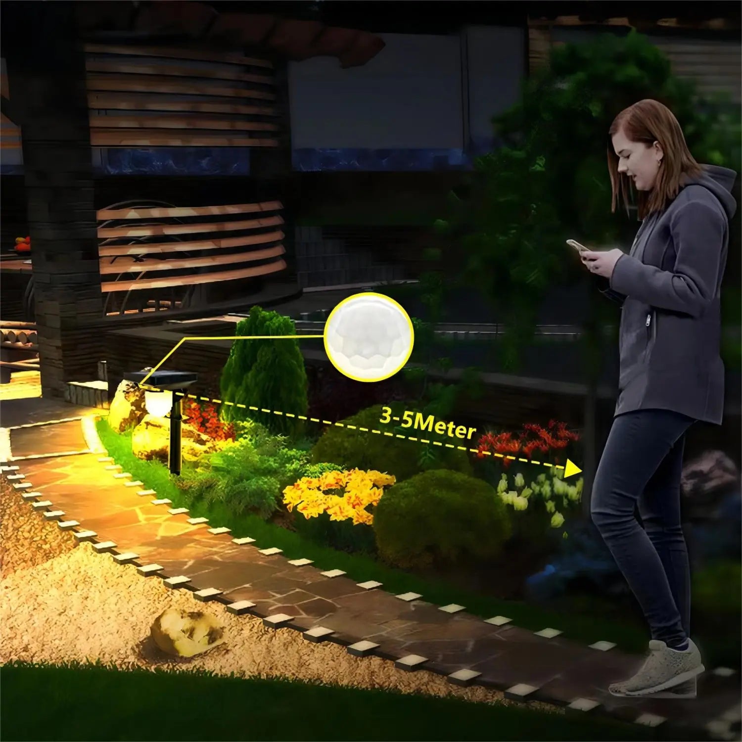 Solar Motion Sensor Pathway Lights