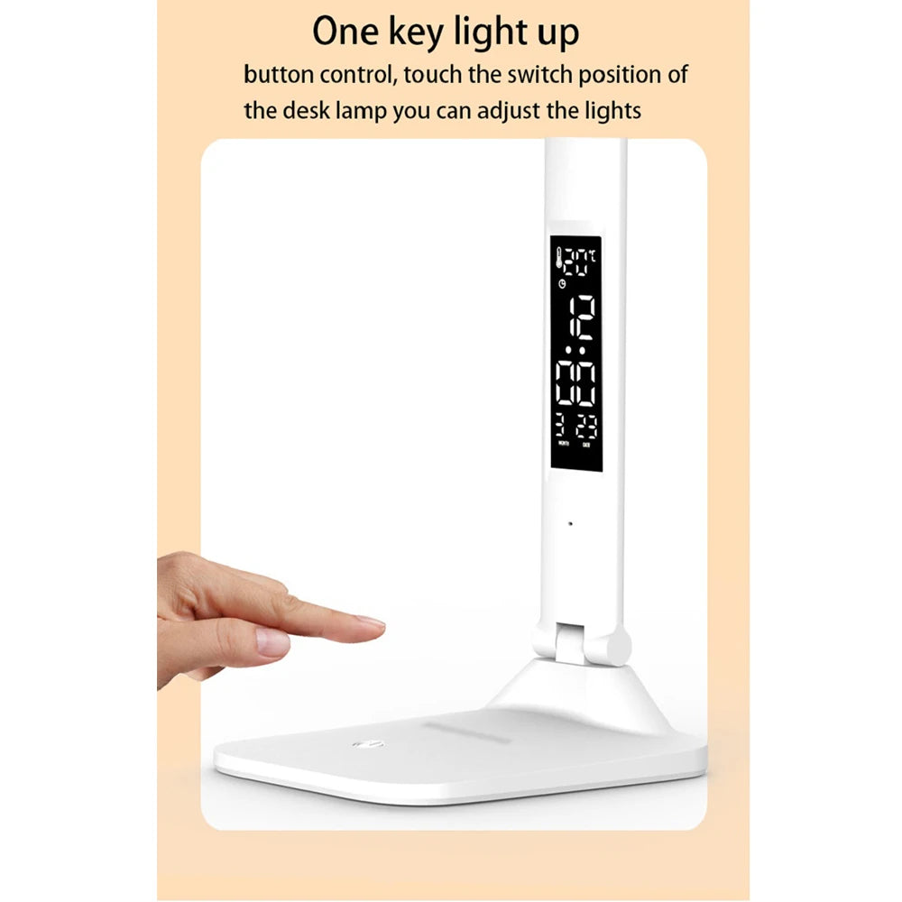 Folding Desk Lamp with Clock