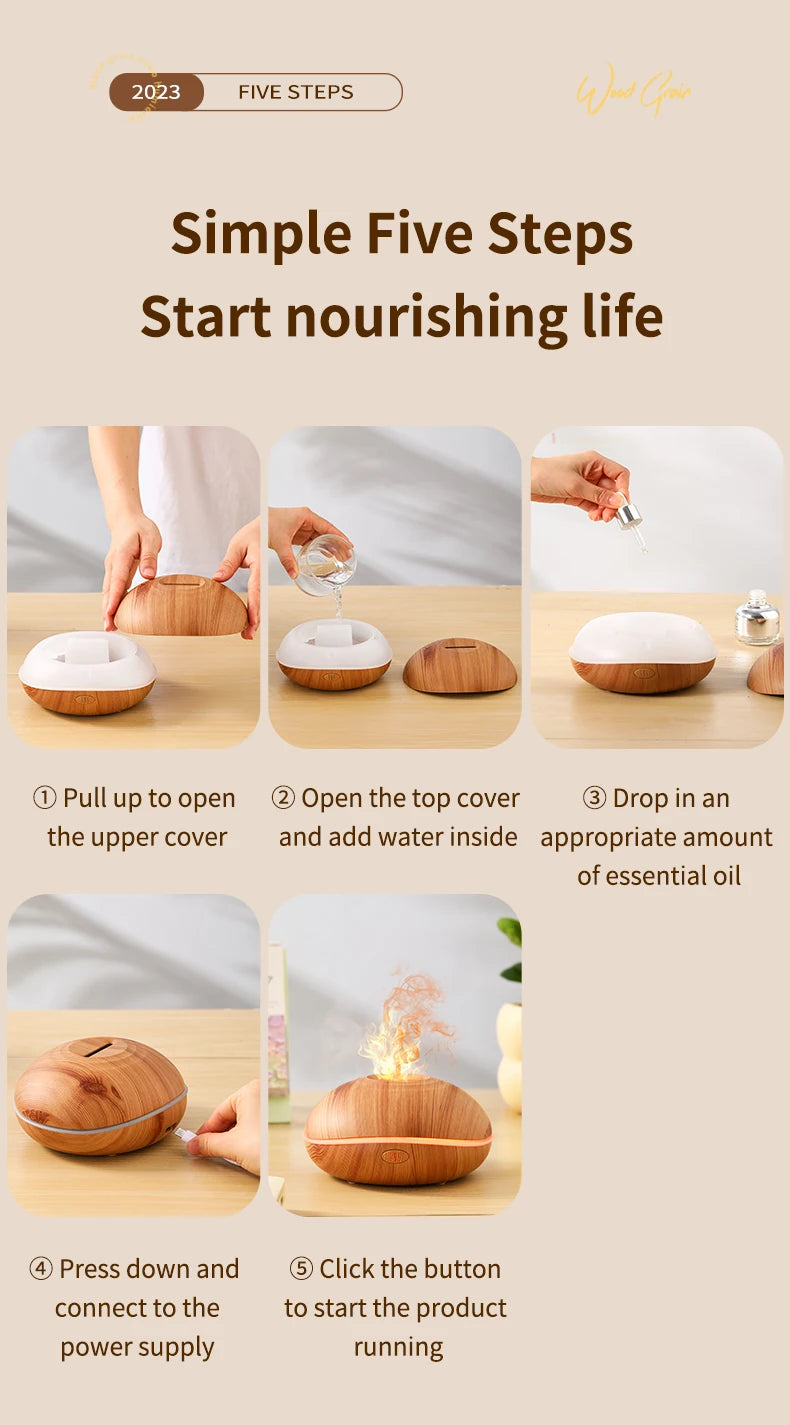 Aroma Humidifier flame Can Add Essential Oil Small AromaRelax Machine