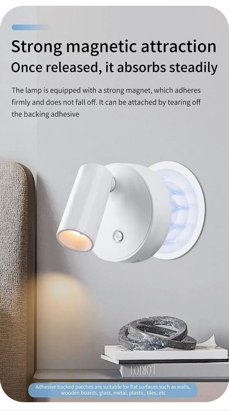 Touch Sensor USB Rechargeable LED Wall Lamp