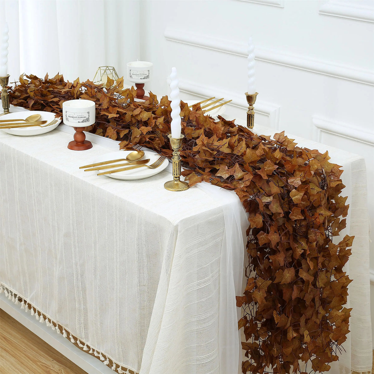 Artificial Maple Leaf Garland, Set of 12