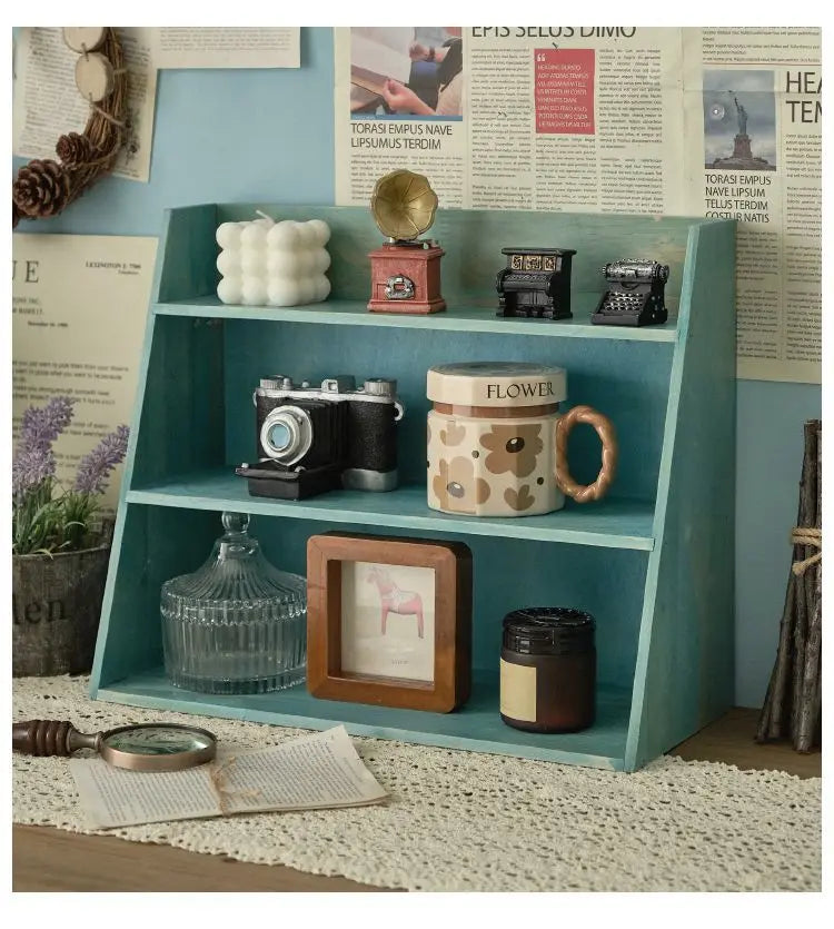 Wood Cosmetics Storage Rack