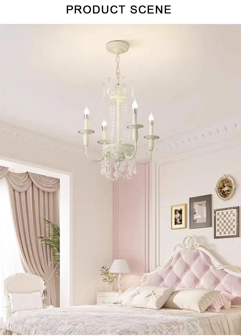 Modern 6-Light Crystal Chandelier LED Ceiling Light with E14 Bulb Base