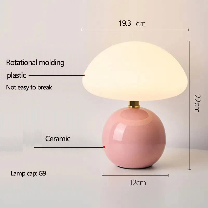Ceramic Mushroom Bedside Table Lamp