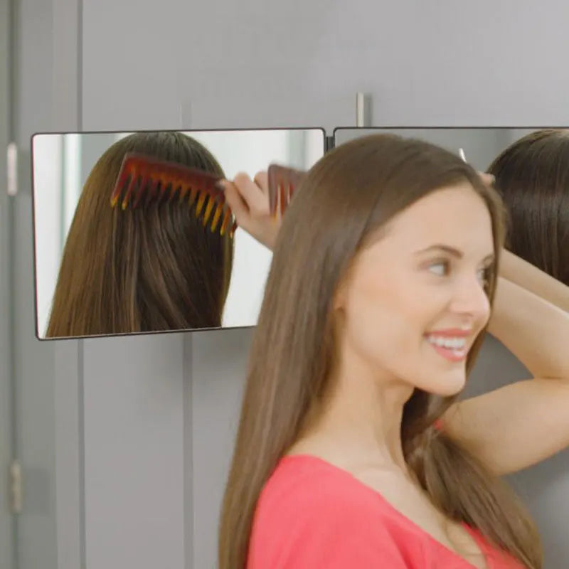 Trifold LED Makeup Mirror for Self Haircut