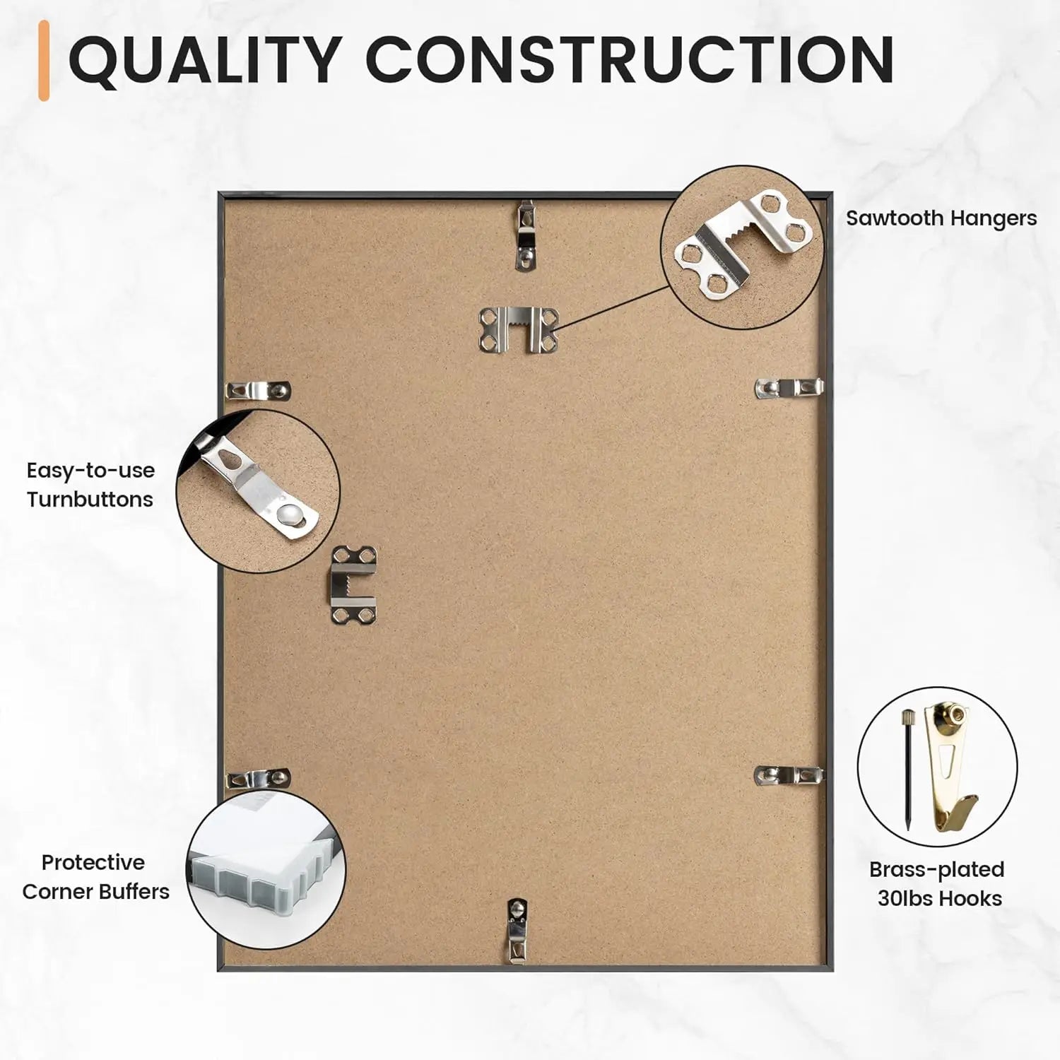 Black Aluminum Gallery Frame Set of 3