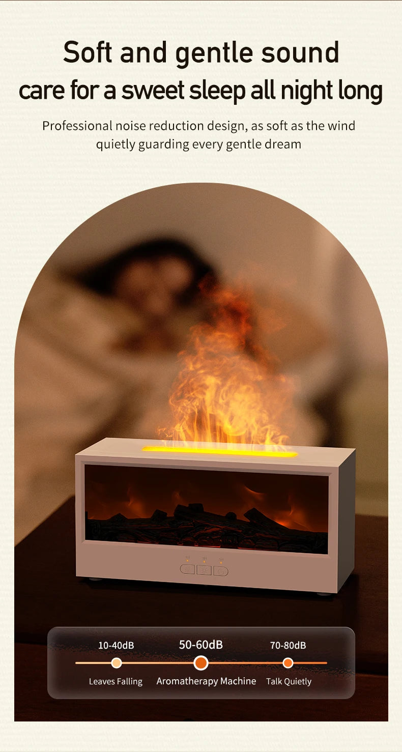 Creative Fireplace Air Humidifier Waterless Auto-Off Aroma Essential