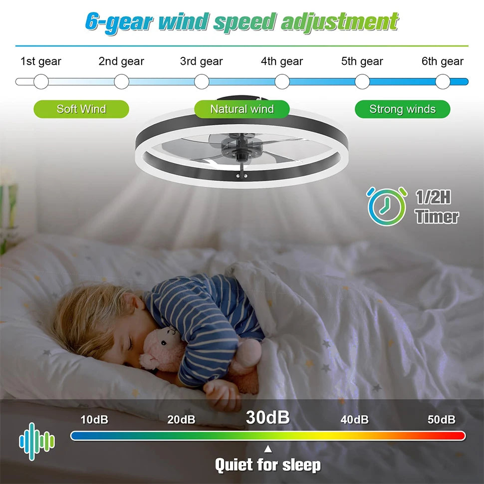 Silent Dimmable LED Ceiling Fan