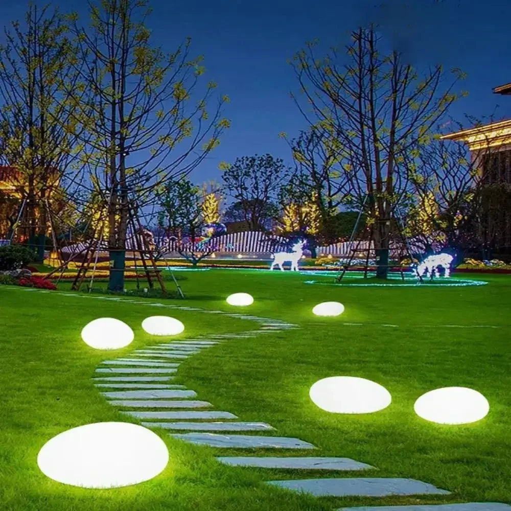 Solar Decorative Lamp Frosted Ground Lamp Outdoor Waterproof  Portable Energy Saving  Lantern Pebble Lawn Light Home Garden Lamp