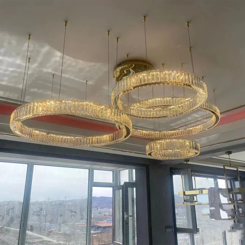 Modern Gold Luxury Crystal LED indoor Chandelier Bedroom Living Room