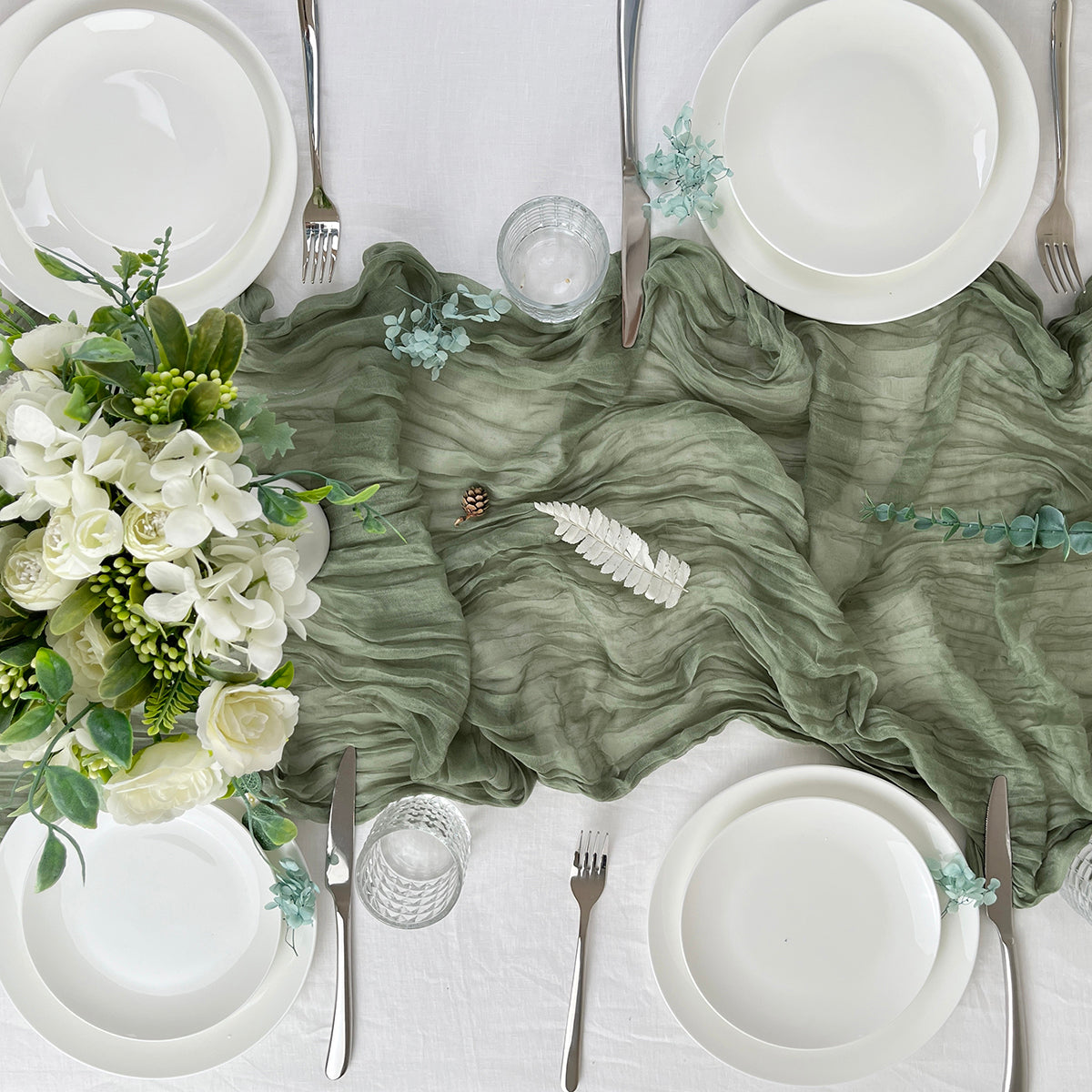 Gauze Cheesecloth Table Runners Set of 6