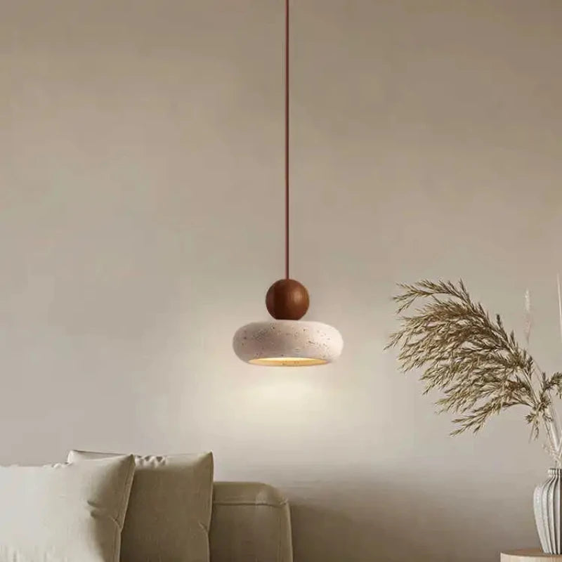 Vintage Natural Agate Stone Pendant Light