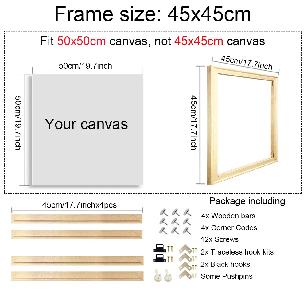 Wooden Canvas Stretcher Bar Frame Kit
