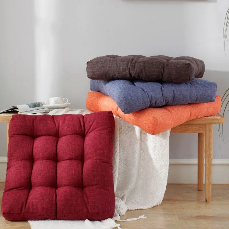 Large Square Floor Seat Cushion Cotton Linen Tatami Floor Pillow Thick Cushions Seating Pillow Seats Mat Pad Balcony Cushion