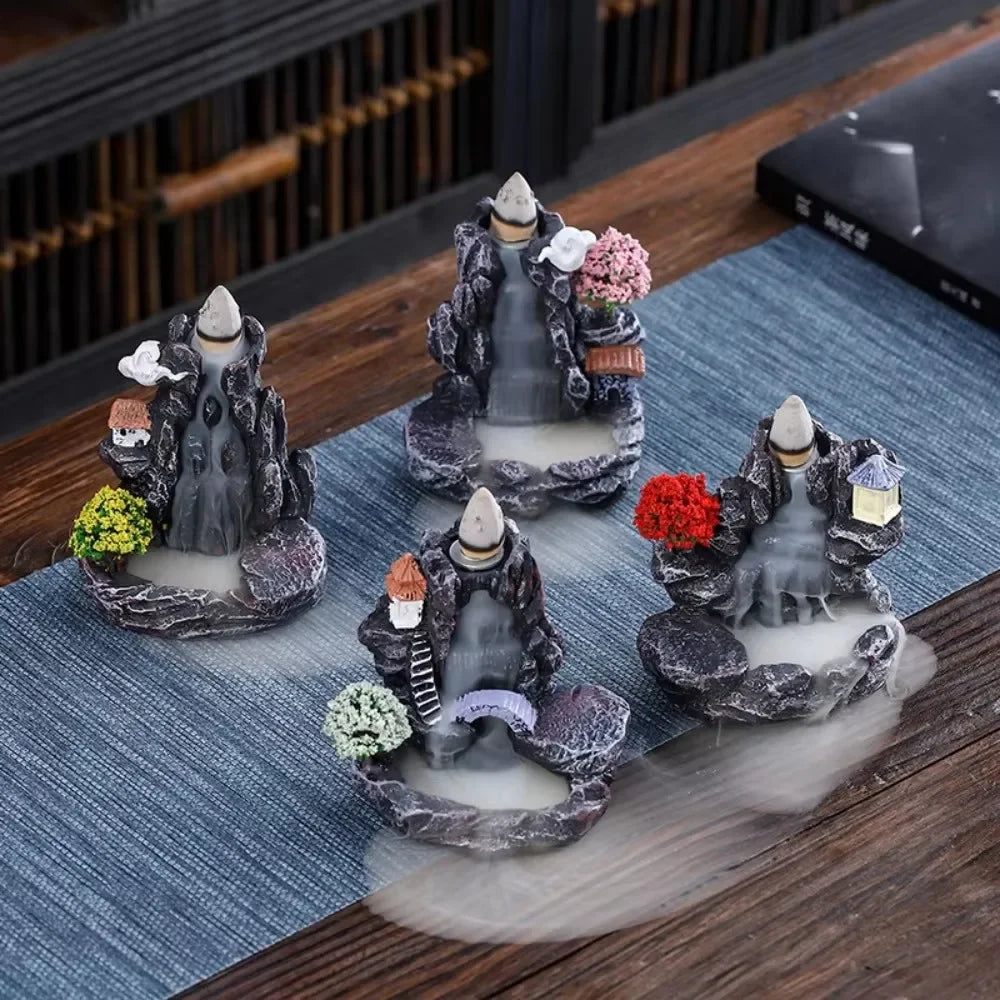 Waterfall Backflow Incense Burner with Cones