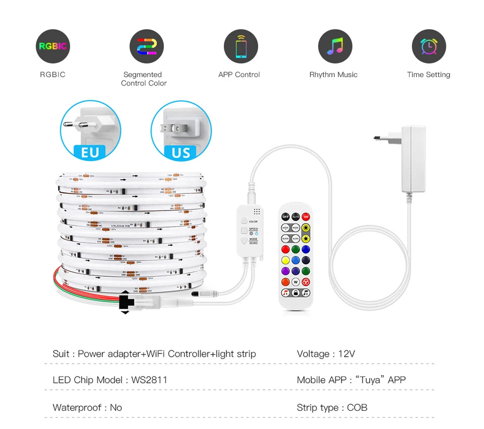 Tuya WiFi RGBIC COB Strip A