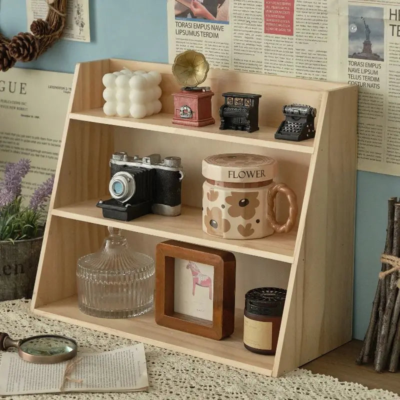Wood Cosmetics Storage Rack