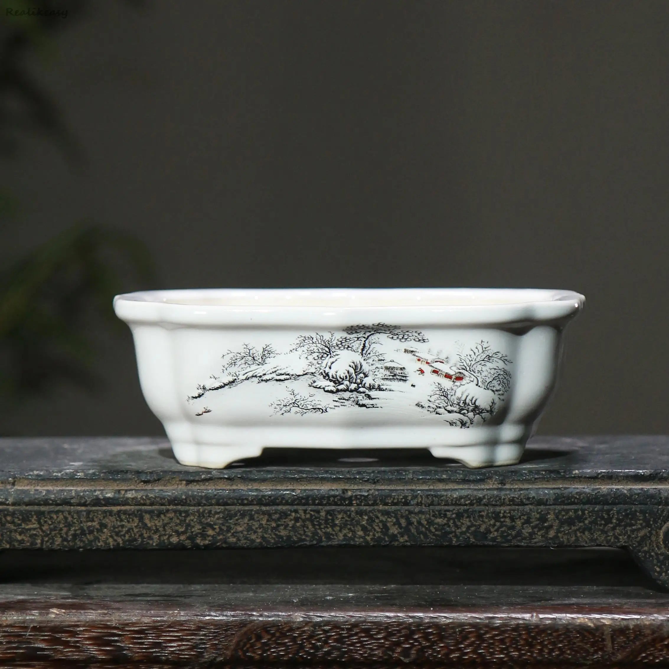 6Size Purple Sand Flower Pot Ceramic Bonsai Pot Handmade