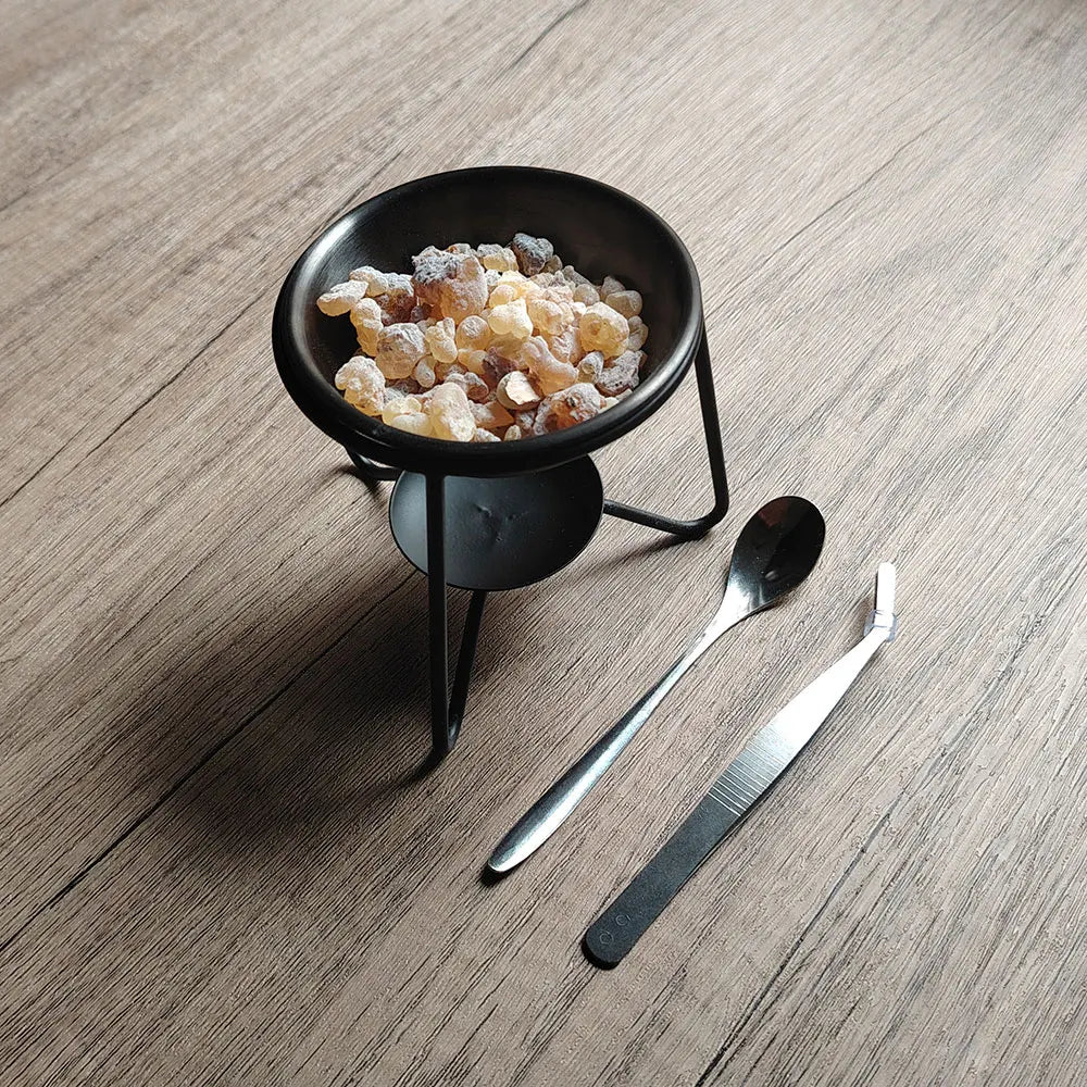 Resin Frankincense and Metal Censer Set