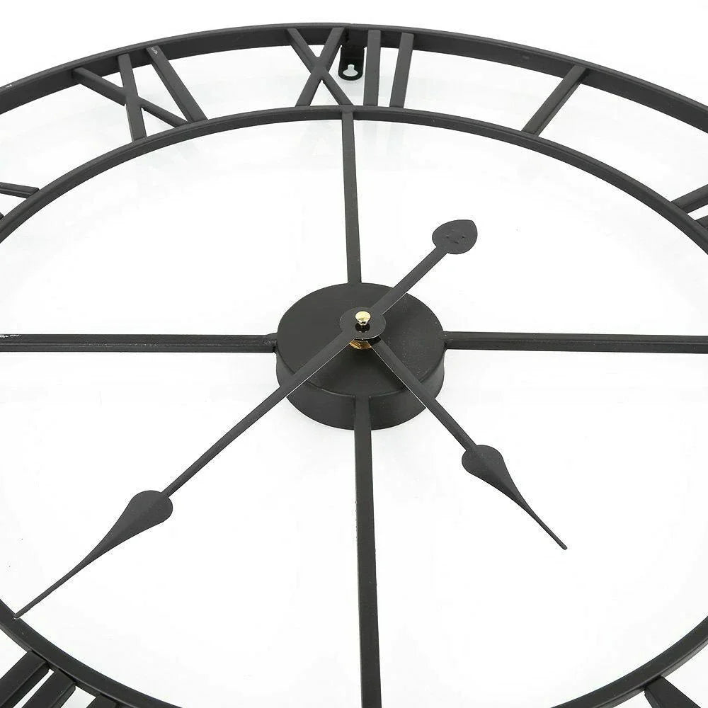 3D Roman Numeral Metal Wall Clock