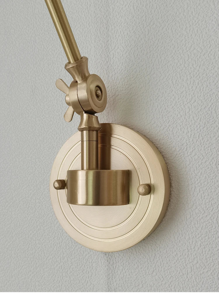 IWHD Left And Right Rotate Copper Wall Lamp Beisde Swing Long Arm Green