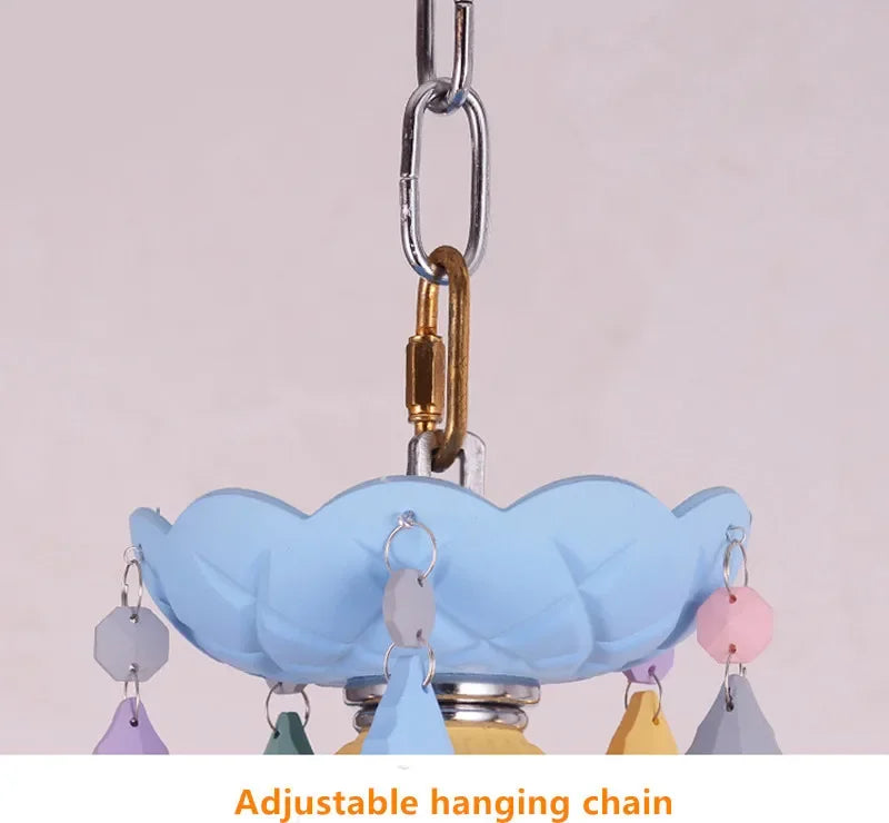 Nordic Macaron European Style Candles Crystal Chandelier for Girls and