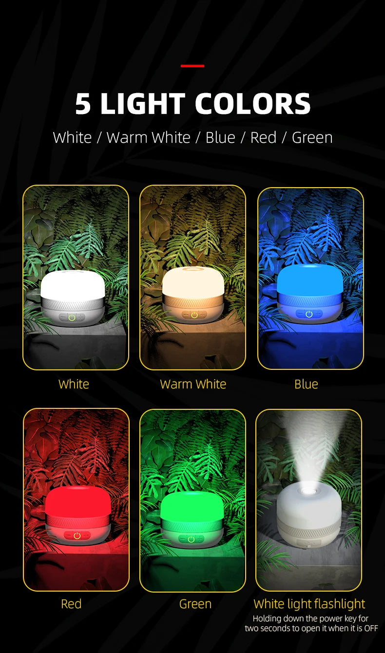 NATFIRE LV10 Camping Light USB C Rechargeable 230 Hours With 5 Colors