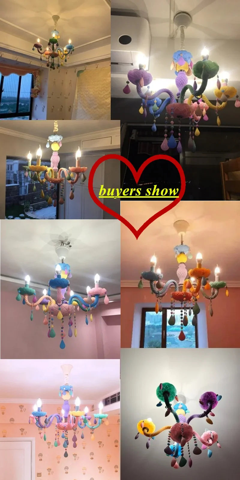 Nordic Macaron European Style Candles Crystal Chandelier for Girls and