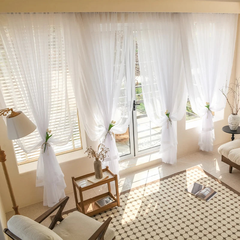 Solid White Sheer Curtains