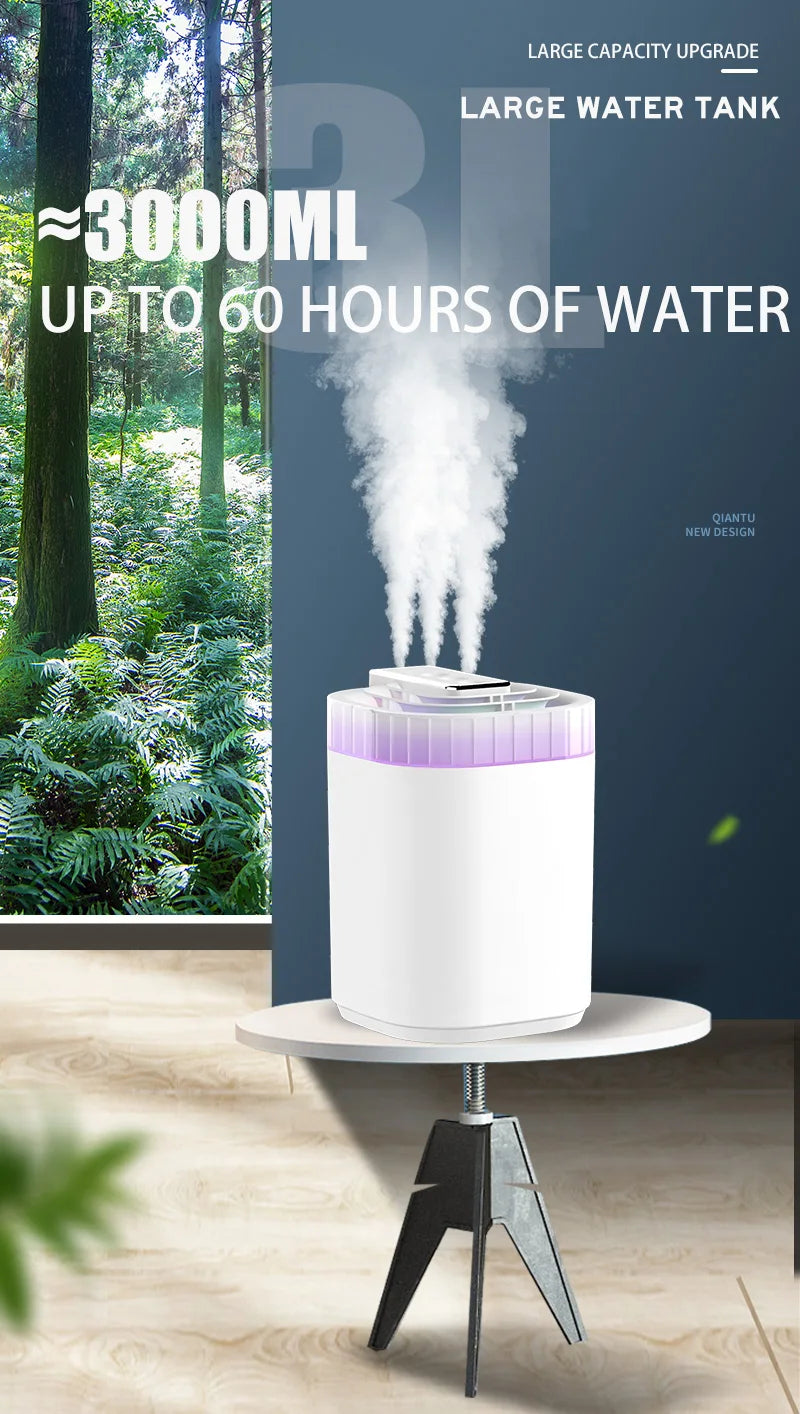 3L Ultrasonic Air Humidifier Cool Mist Humidifier with Night Light