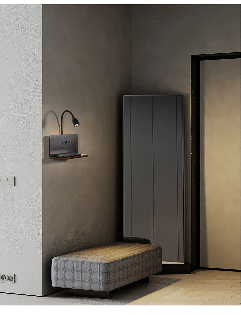 Wall Lamp With USB Charging
