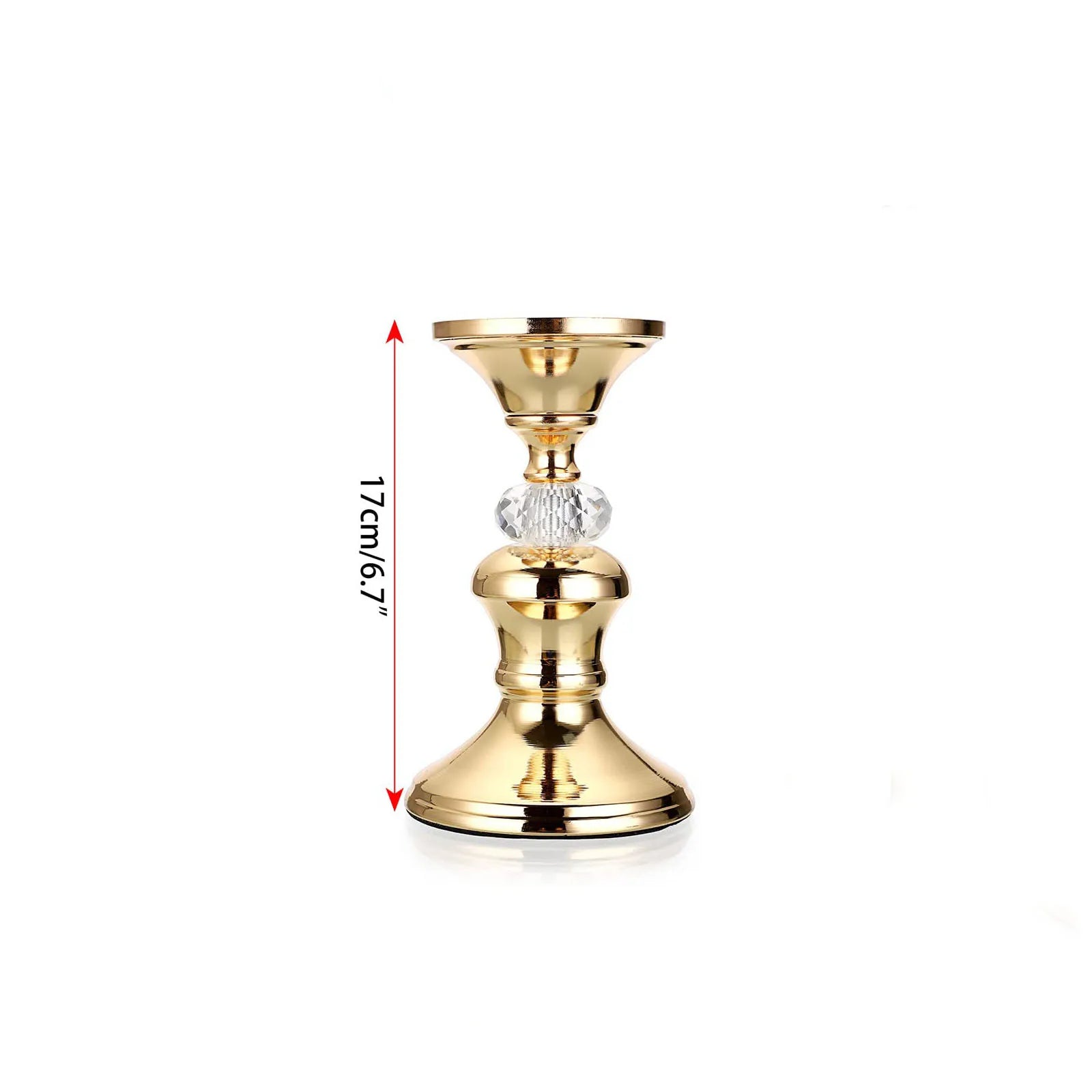 Gold Metal Pillar Candlestick Holders Vintage Pillar Candle Holders