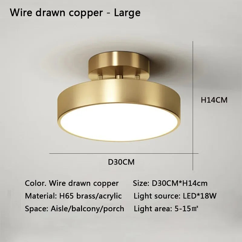 Nordic Copper Round Ceiling Light
