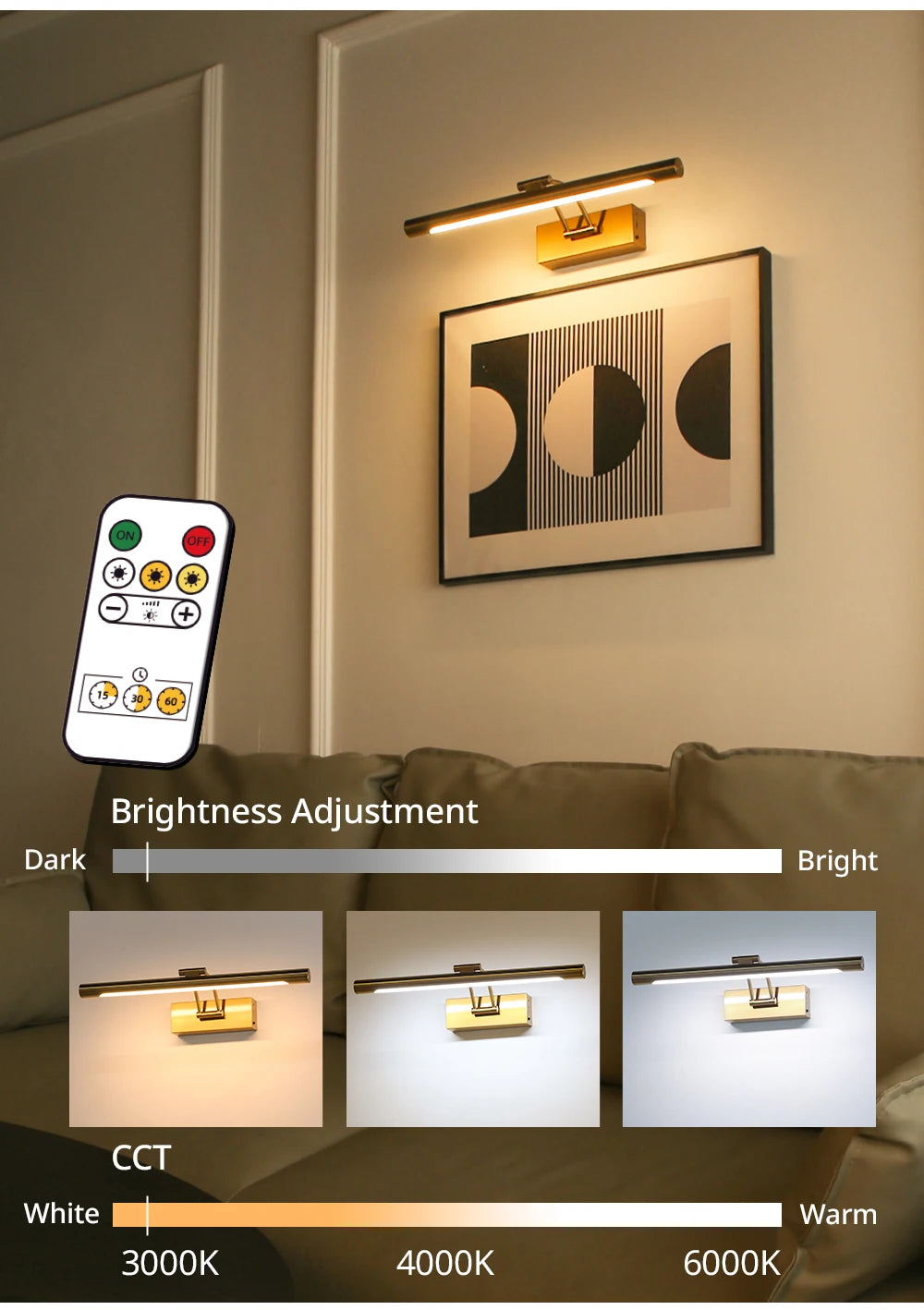 Rechargeable Picture Light with Remote