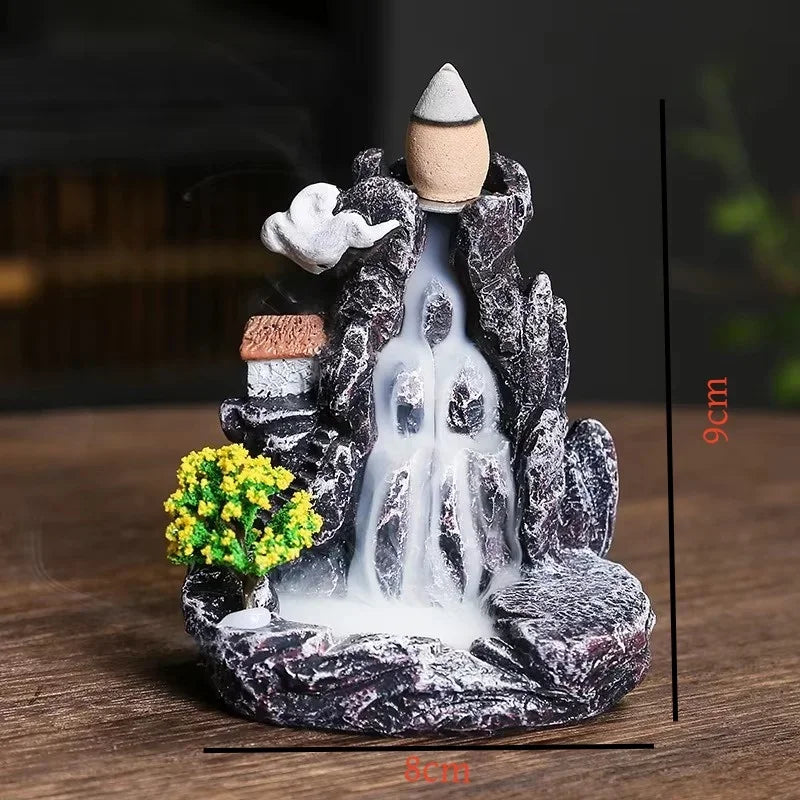 Waterfall Backflow Incense Burner with Cones