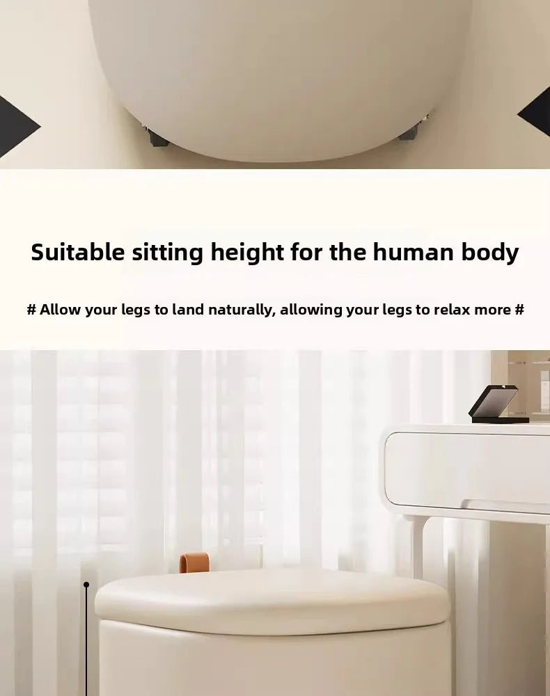 Storage Vanity Stool with Wheels