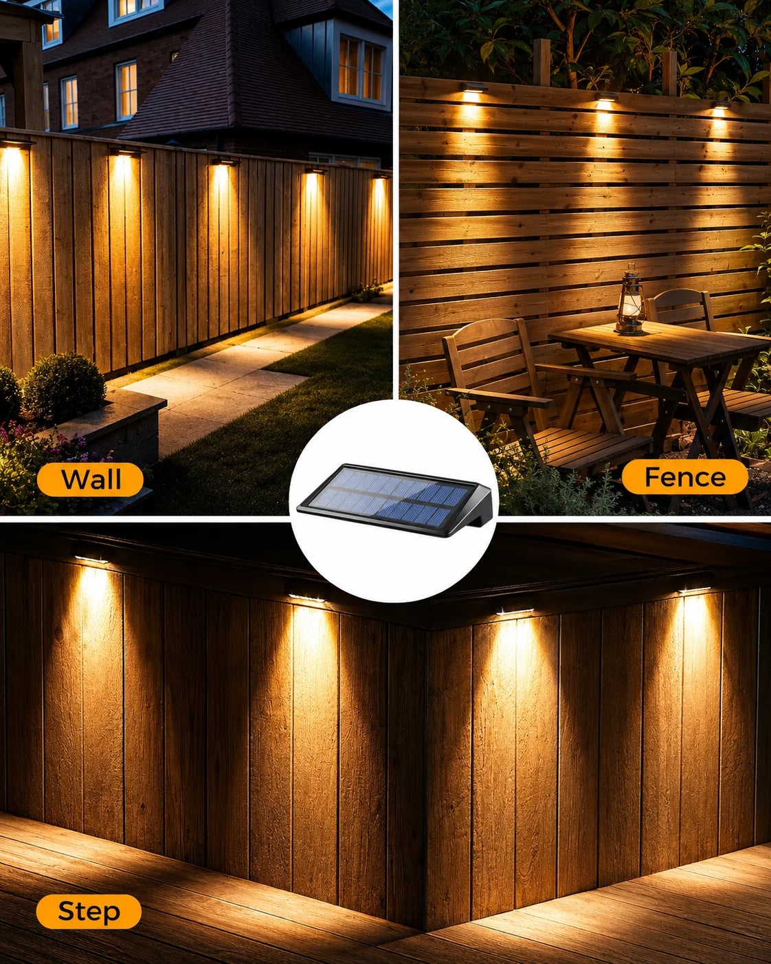 Solar LED Fence Lights 2 Pack