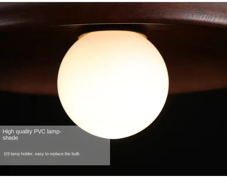 Walnut Wood G9 Ceiling Light