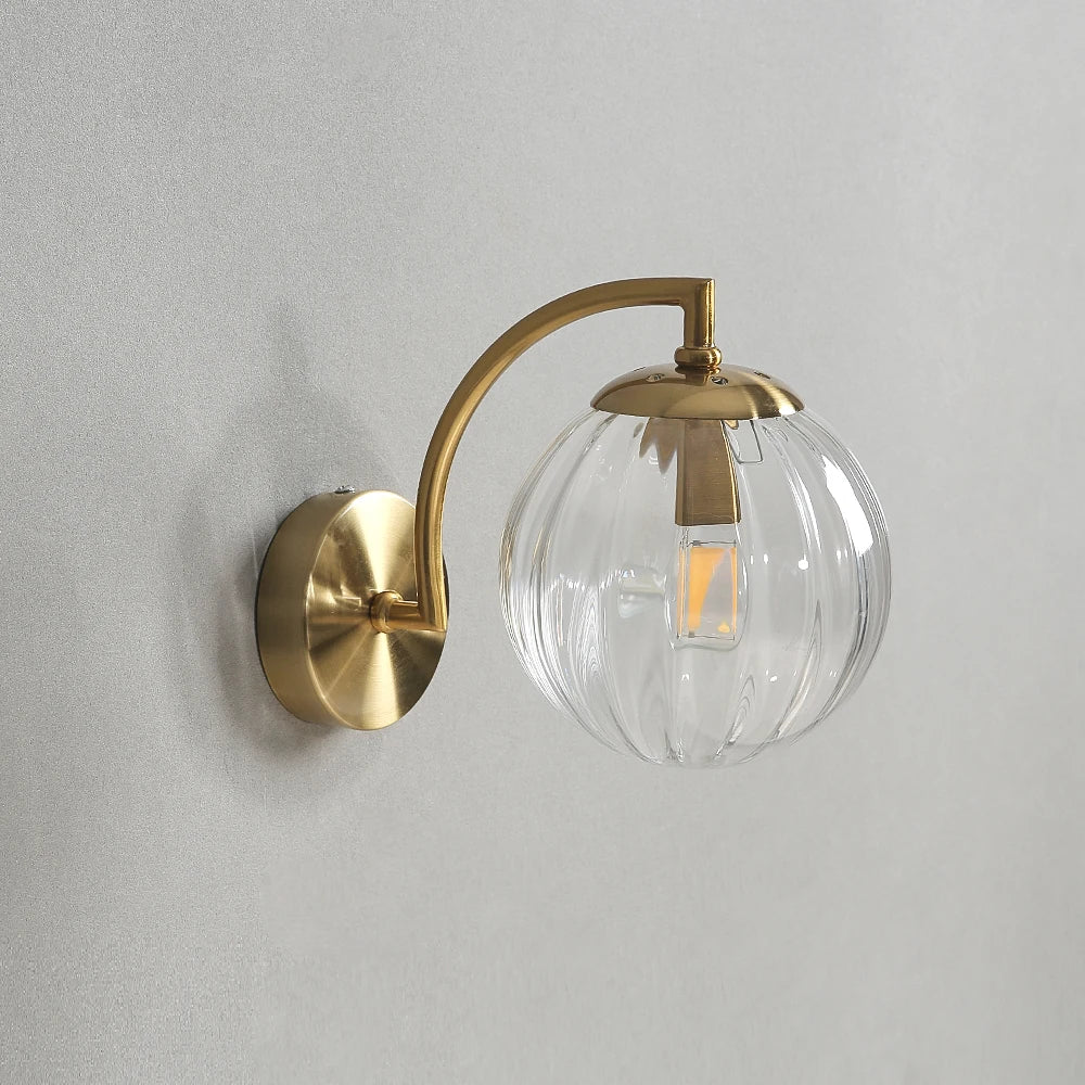 Glass Shade Bedside Wall Lamp