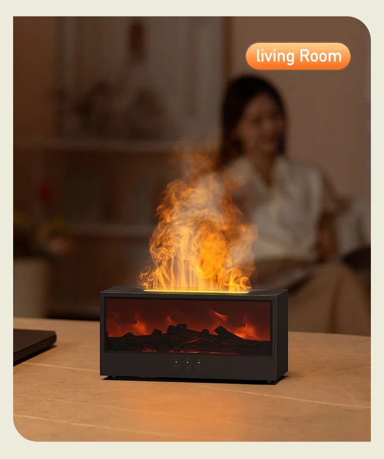 Creative Fireplace Air Humidifier Waterless Auto-Off Aroma Essential