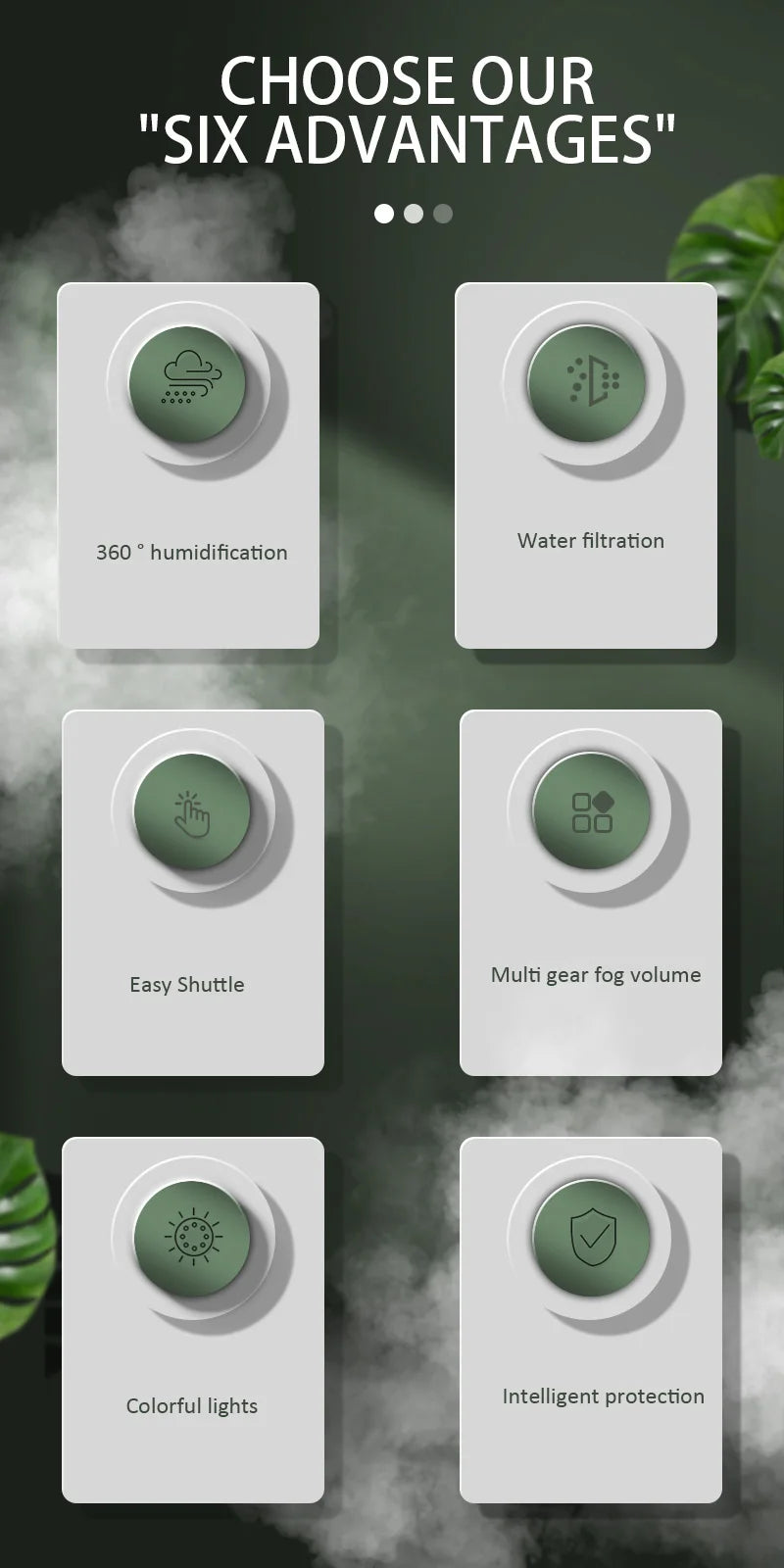 3L Ultrasonic Air Humidifier Cool Mist Humidifier with Night Light
