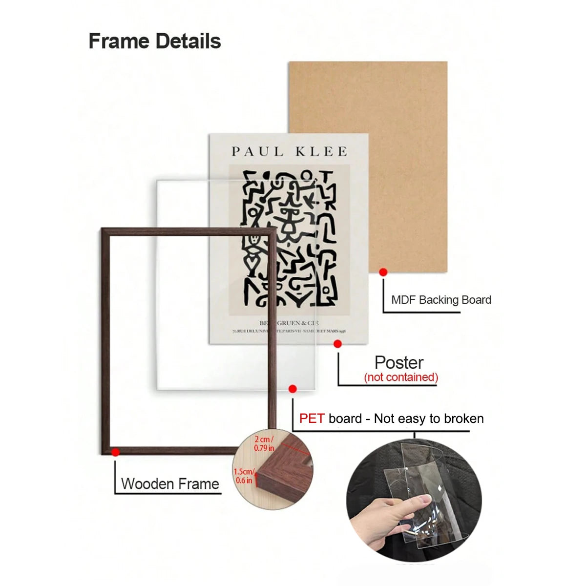 Picture Frame MDF 30X40cm 21x30cm 15X20cm A4 A8 Square