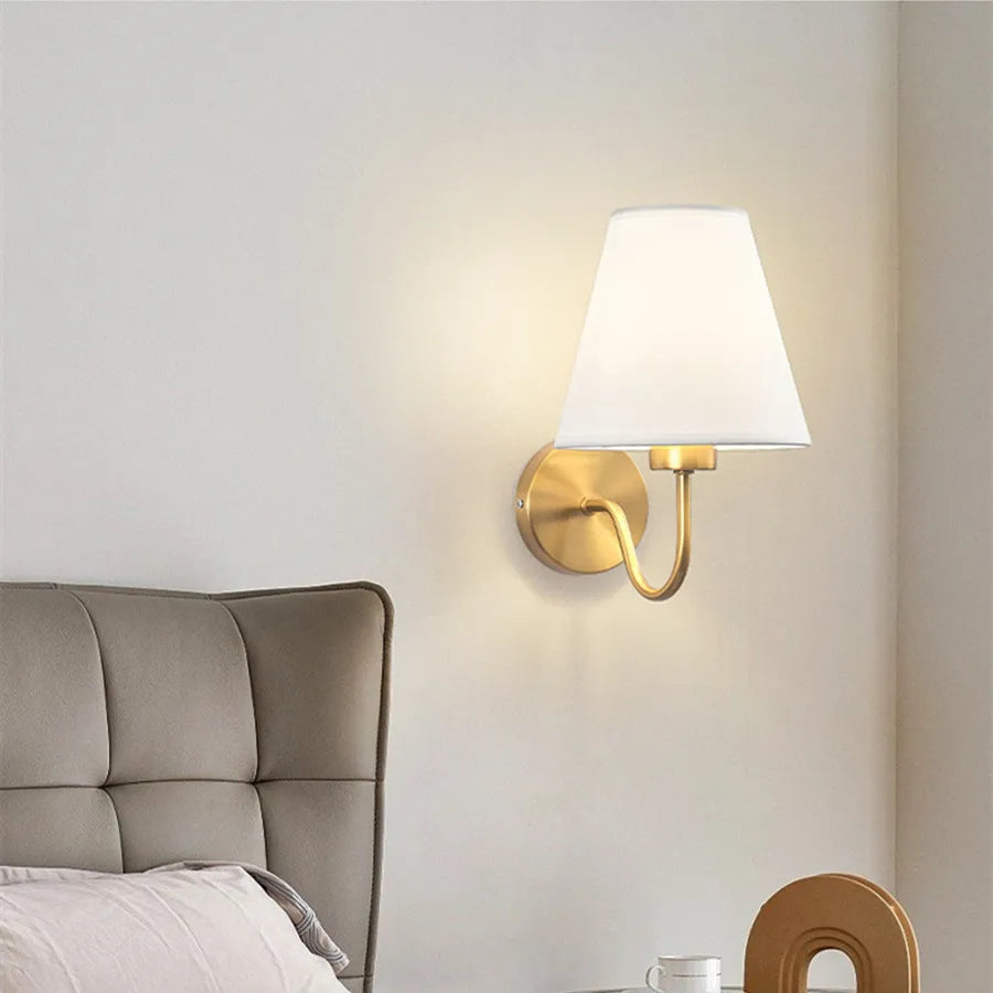 Retro Fabric Bedside Wall Lamp