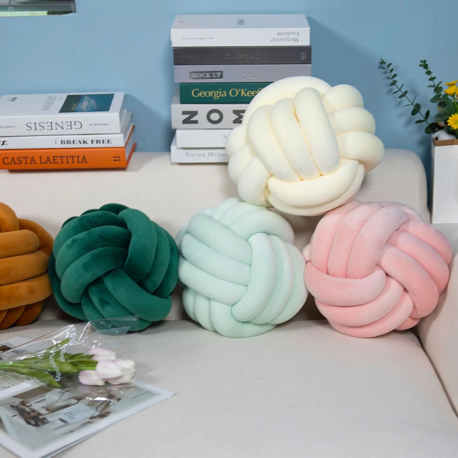 1pc Knot Pillow Ball Round Throw Pillow Home Decor Cushion Decorative
