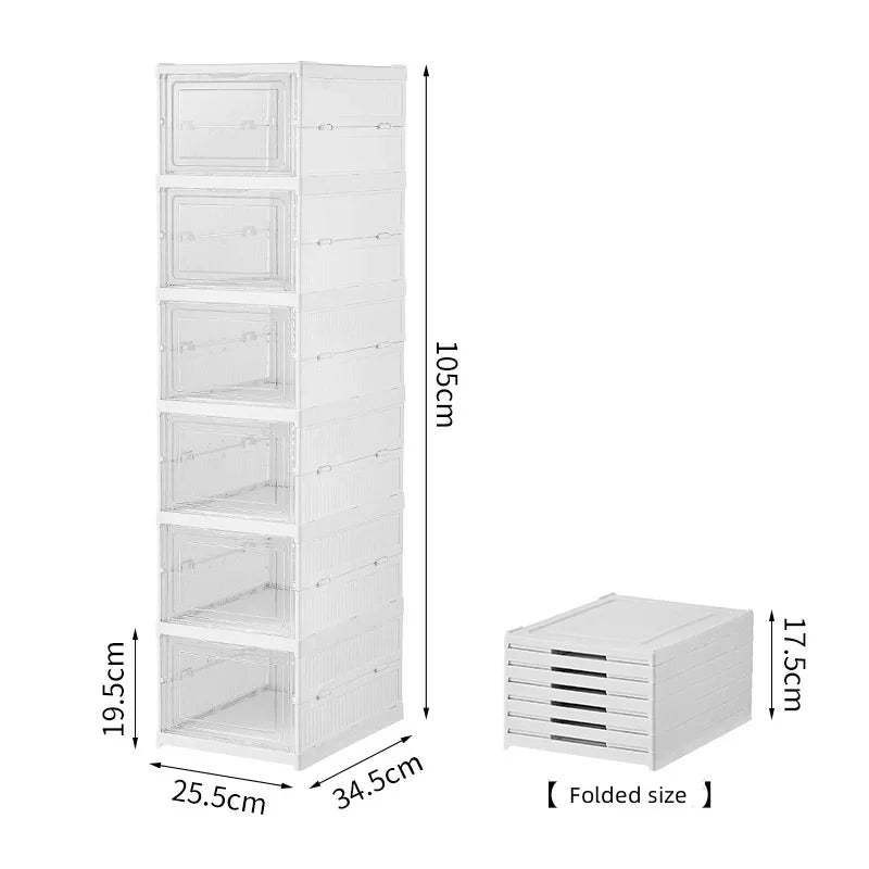 No Assembly Needed Heavy-Duty  PP Thickened Transparent Foldable Shoe Box with Lid Premium Plastic Home Storage Simple Shoe Rack